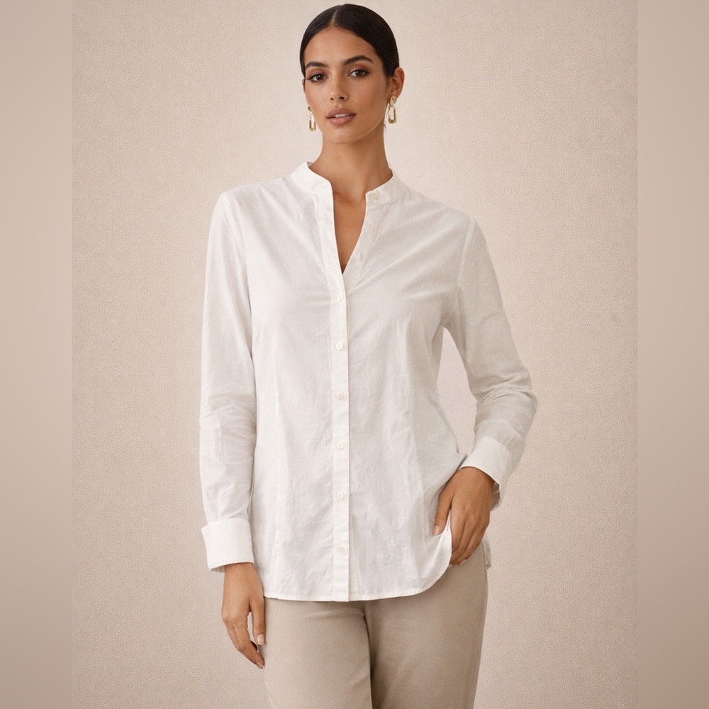 Elegant White Textured Blouse